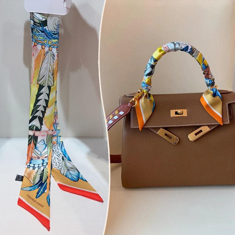 2024 Hot-Selling Imitation Silk Bag Handle Scarf Ribbon Hc60 light blue