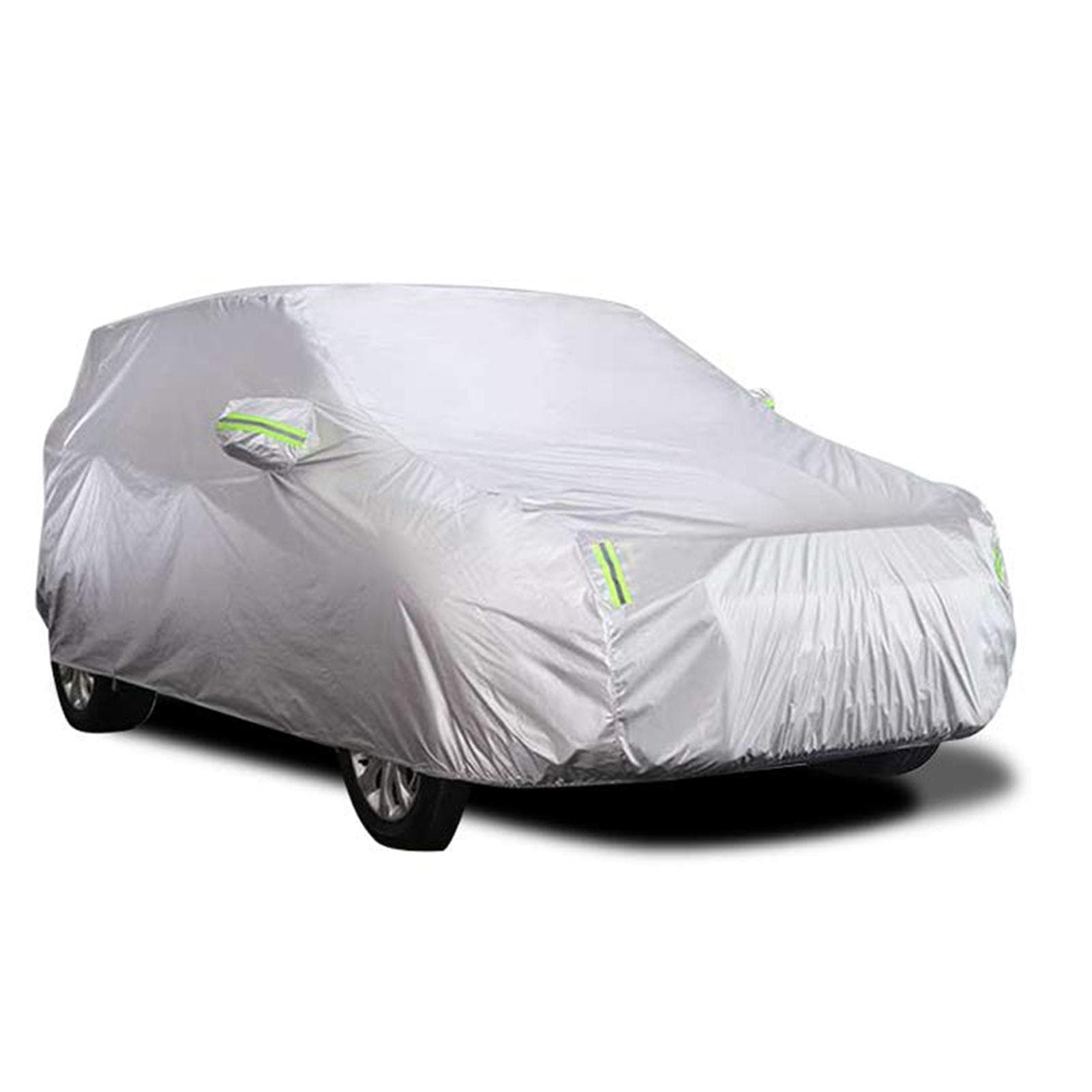 Car Cover Full Covers with Reflective Strip Sunscreen Protection Dustproof&Waterproof Cover UV L silver