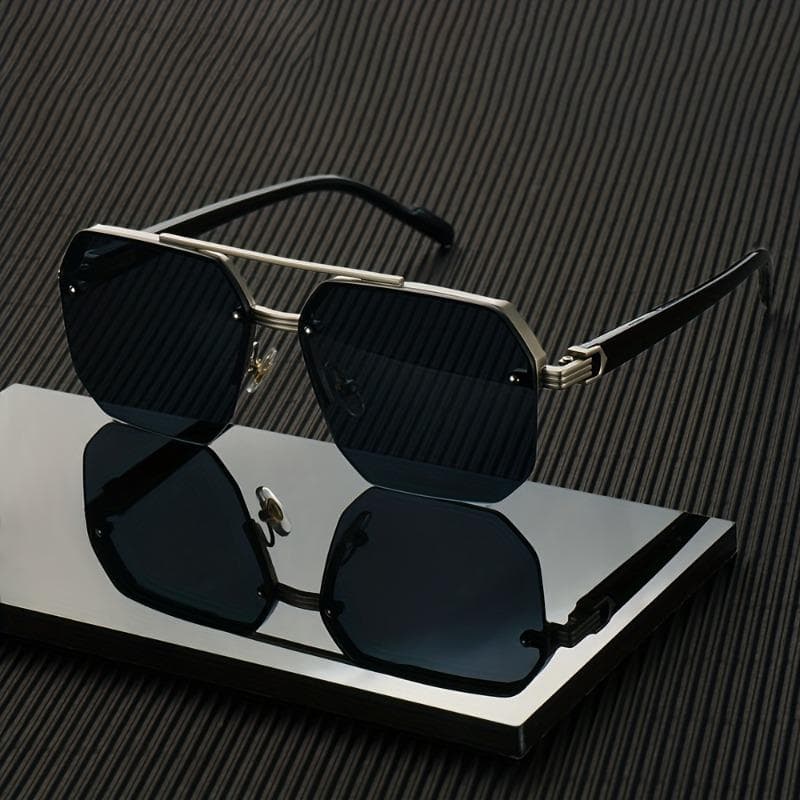 Unisex Retro Metal Frame Glasses Fashionable Gradient Lenses Stylish Eyewear for Men Women