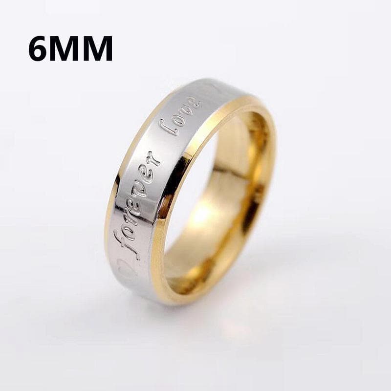 Simple Forever LOVE Titanium Steel Couple Ring Wedding Jewelry 8