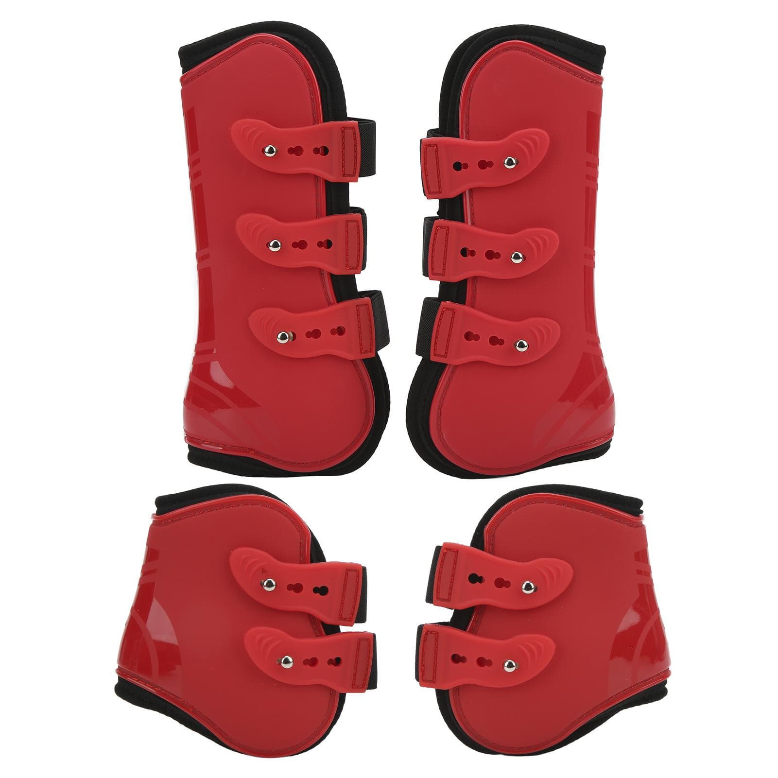 4pcs Horse Leg Guard PU Neoprene Front Hind Horse Tendon Jumping Boots for Equestrian EquipmentA XL