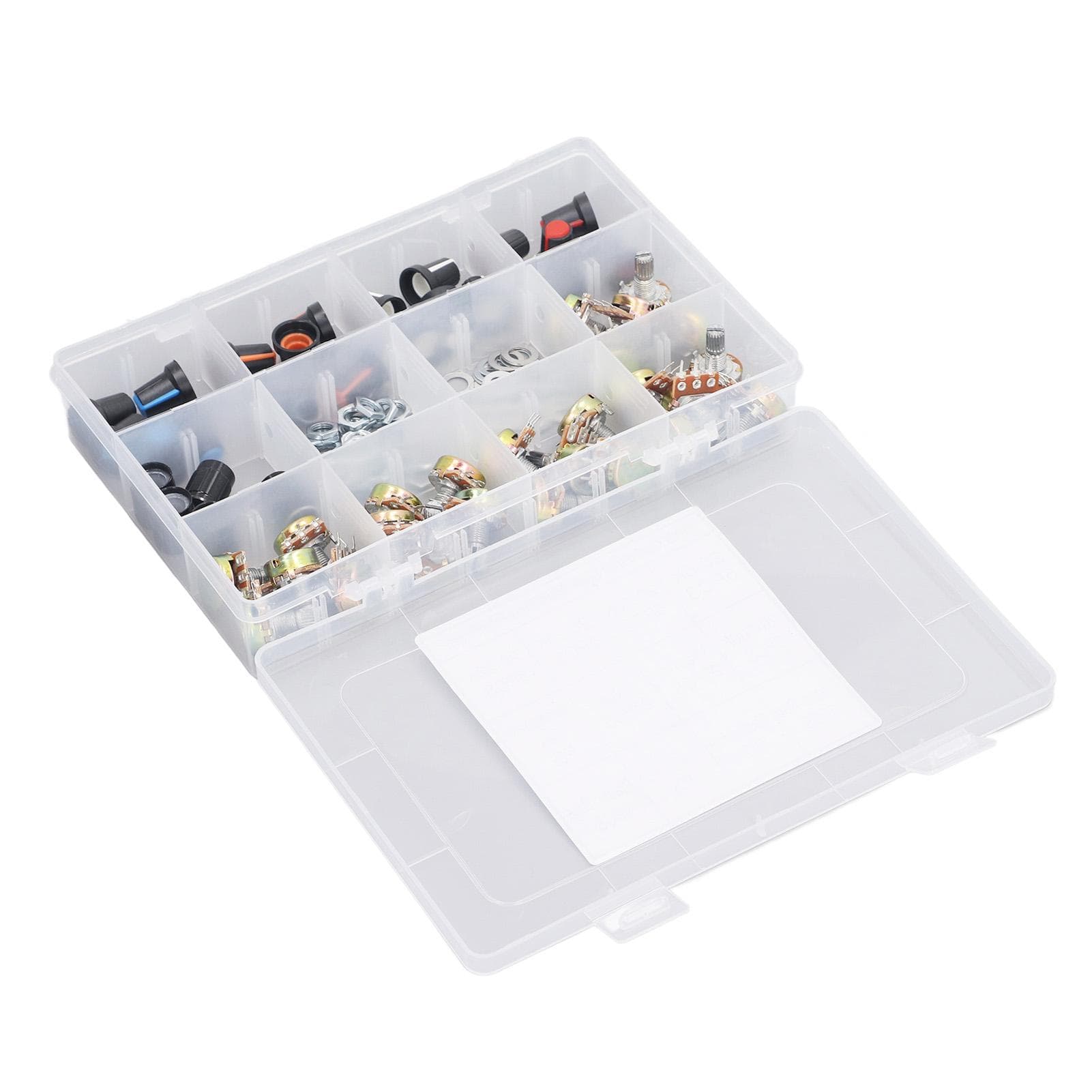 75Pcs Potentiometer Assortment Kit B5K B10K B20K B50K B100K Linear Rotary Taper Ohm Potentiometer