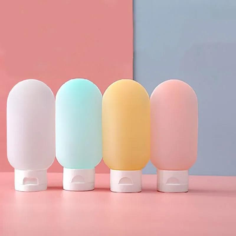 4Pcs 60ml Travel Botttle Set Refillable Bottles Soft Cream Lotion Shampoo Squeeze Tube Empty Cosmetic Containers Makeup Tools 60ml
