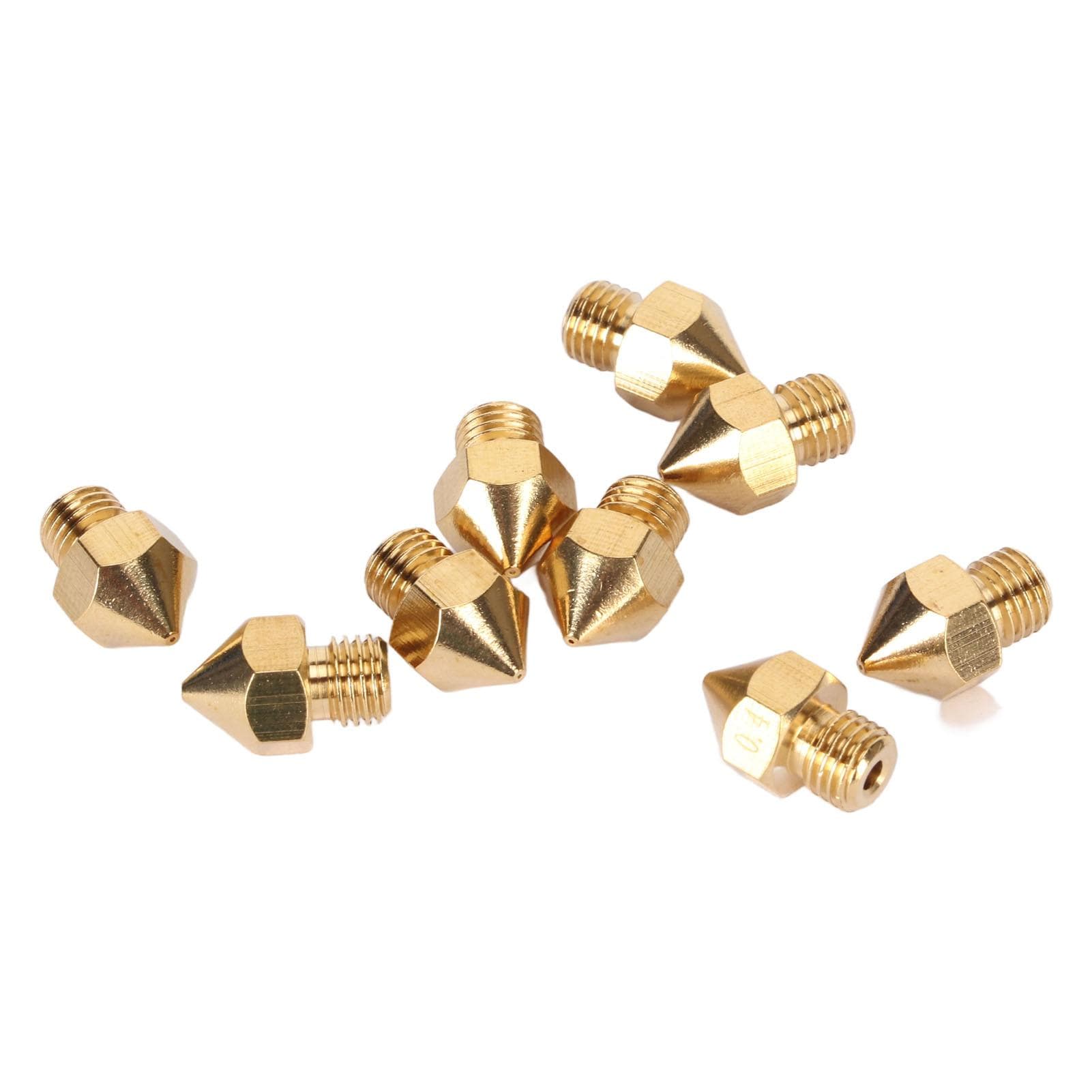 10pcs 3D Printer Brass Nozzles 0.4mm MK8 for CR 10 Pro Extruder Tips
