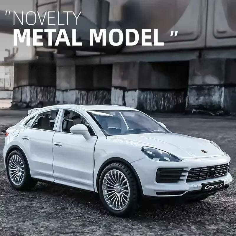 Large 1:24 Porsche Cayenne SUV Miniature Collection Simulation Die-cast Alloy Car Sound and Light Vehicle Toy Car Children's Gift white