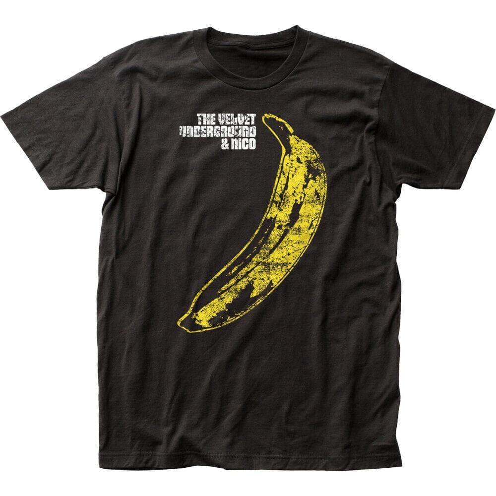 Velvet Underground Distressed Banana Licensed Rock N Roll Black Unisex T-shirts S