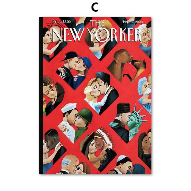 The New Yorker Posters and Prints Rero Wall Art Canvas Painting Wall Pictures for Living Room Decor Home Decoration No Frame 40*60cm