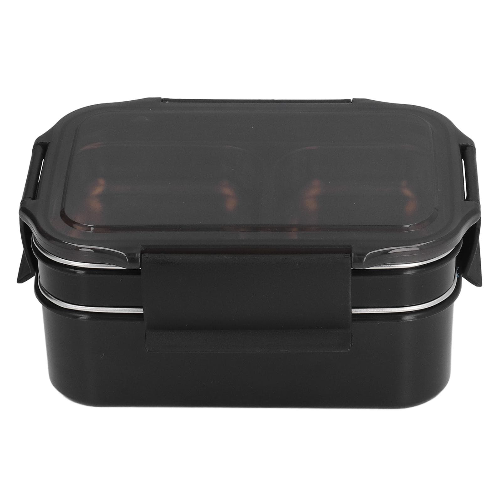 304 Stainless Steel Electric Lunch Box Double Layer Insulated Lunch Box with Compartment for Office L(for 6.5-9kg) black