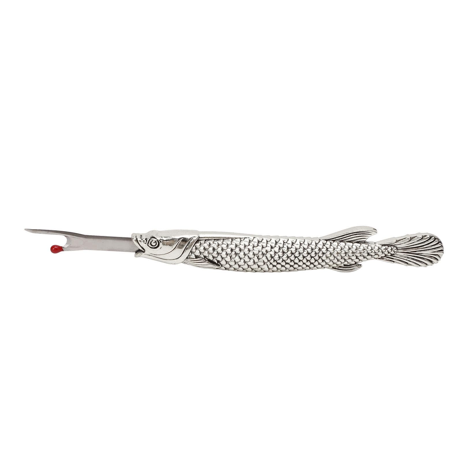 Cross Stitch Seam Remover Vintage Fish Shape Metal Handheld Thread Removal Tool for Sewing Projects silver