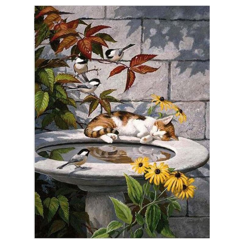 5D DIY Diamond Painting Cat Embroidery Diamond Animals Cross Stitch Full circular Rhinestones 20X30CM