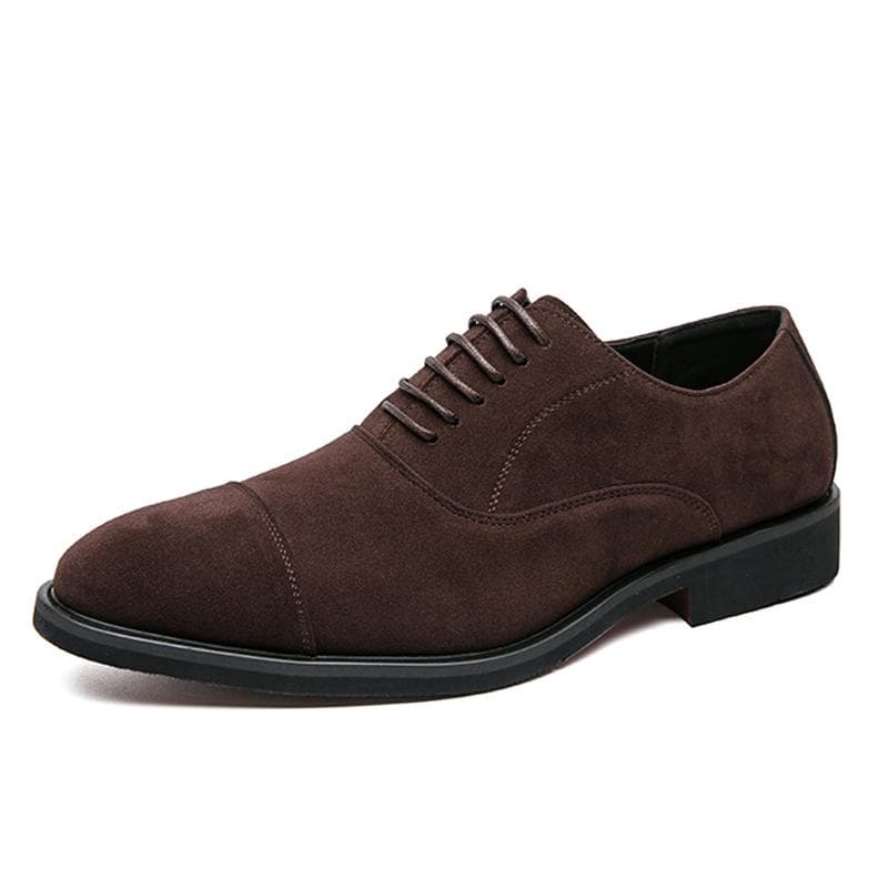 Plus Size Business Casual Men Shoes Suede Leather Oxford Shoes For Men Flats Shoes 39 brown