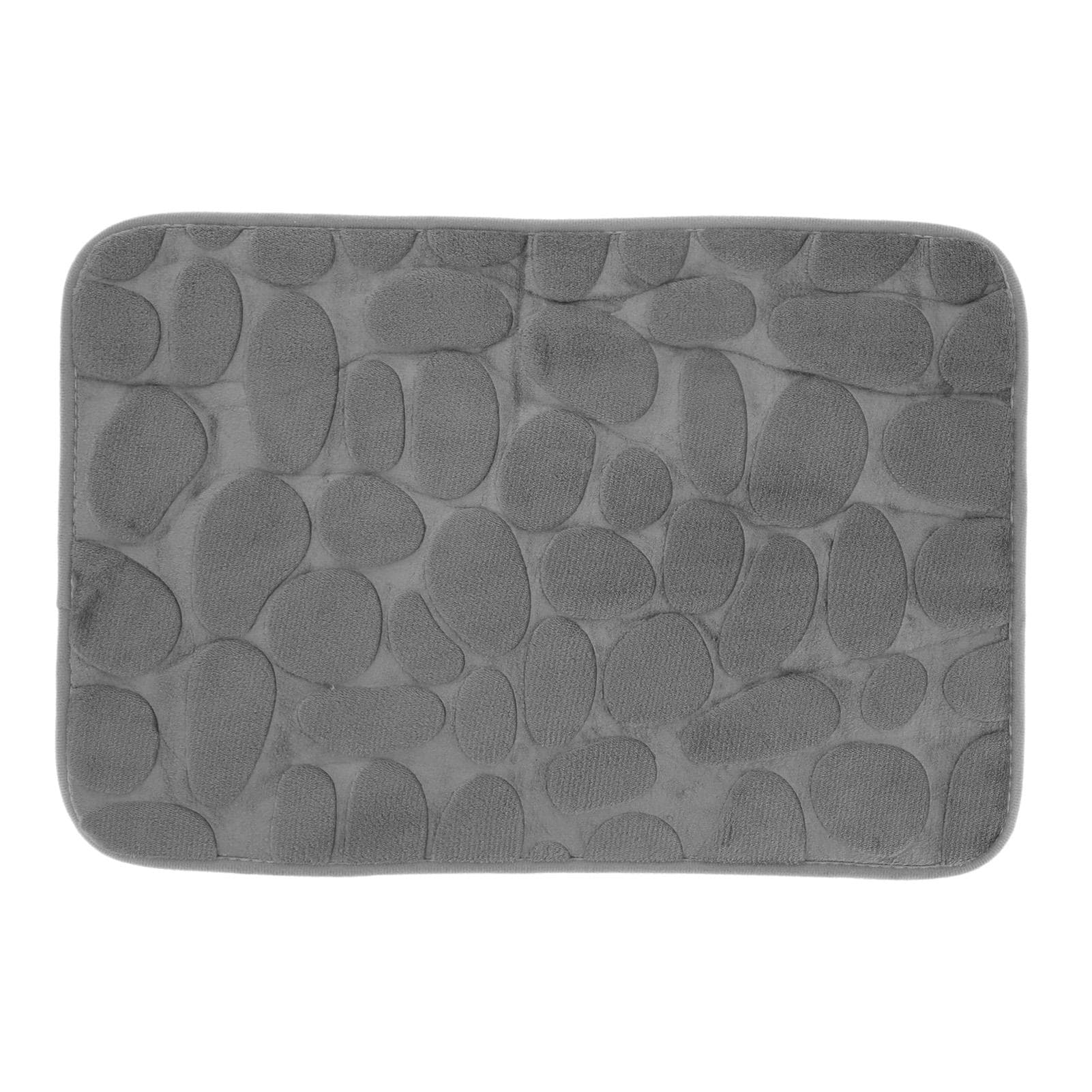Flannel Doormat Cobble Shaped Carpet Soft Absorbent Mat Nonslip Mat Bathroom Rug for Suitable for gray
