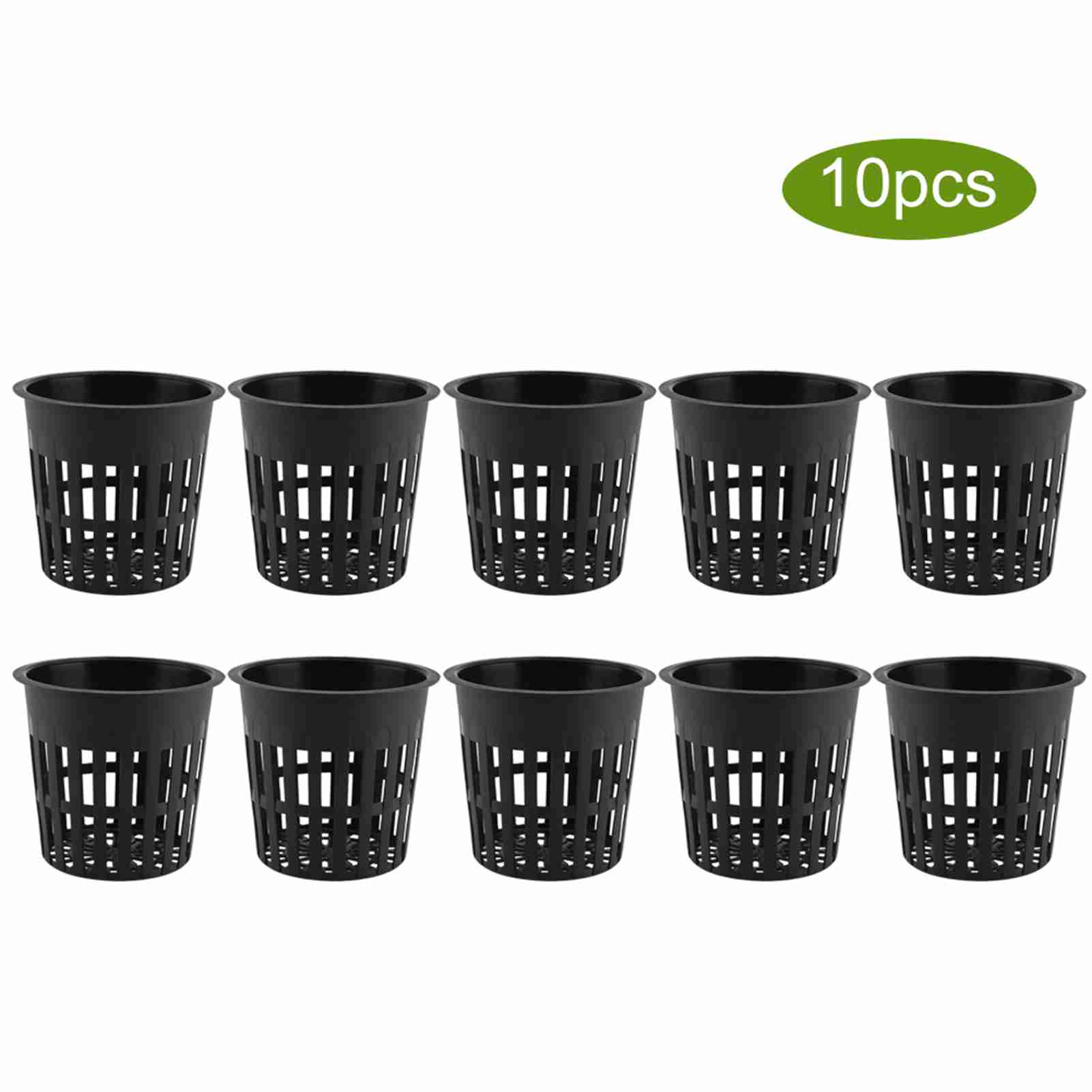 10pcs/Set Durable Safe Plastic Hydroponic Basket Cup for Garden Balcony Planting(Black) Black