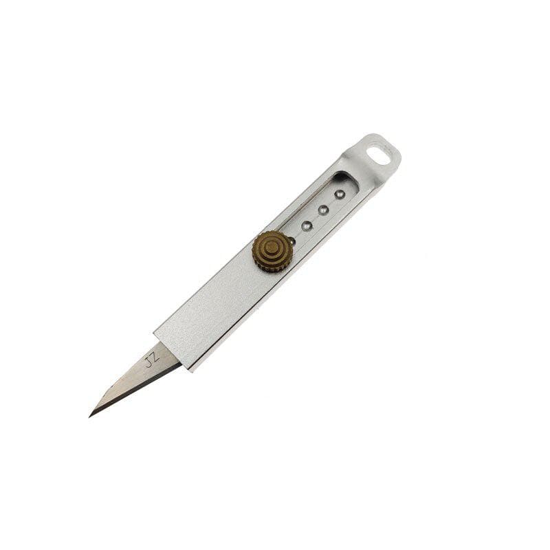 Stainless Steel Sliding Blade Aluminum Alloy Handle Portable EDC Pocket Utility Knife Mini Paper Cutter Trimmer Keychian Knife Unpacking silver