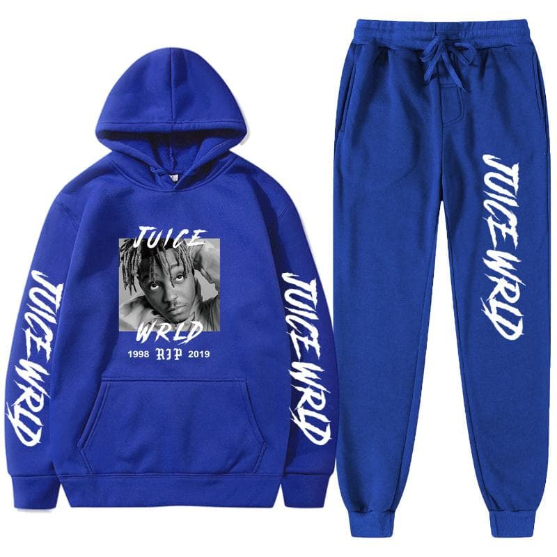Women's Long Sleeves Women's Long Sleeves Set Tracksuit MeRapper Juice Wrld Hooded Sweatshirt Pants Hoodie Sportwear Suit M