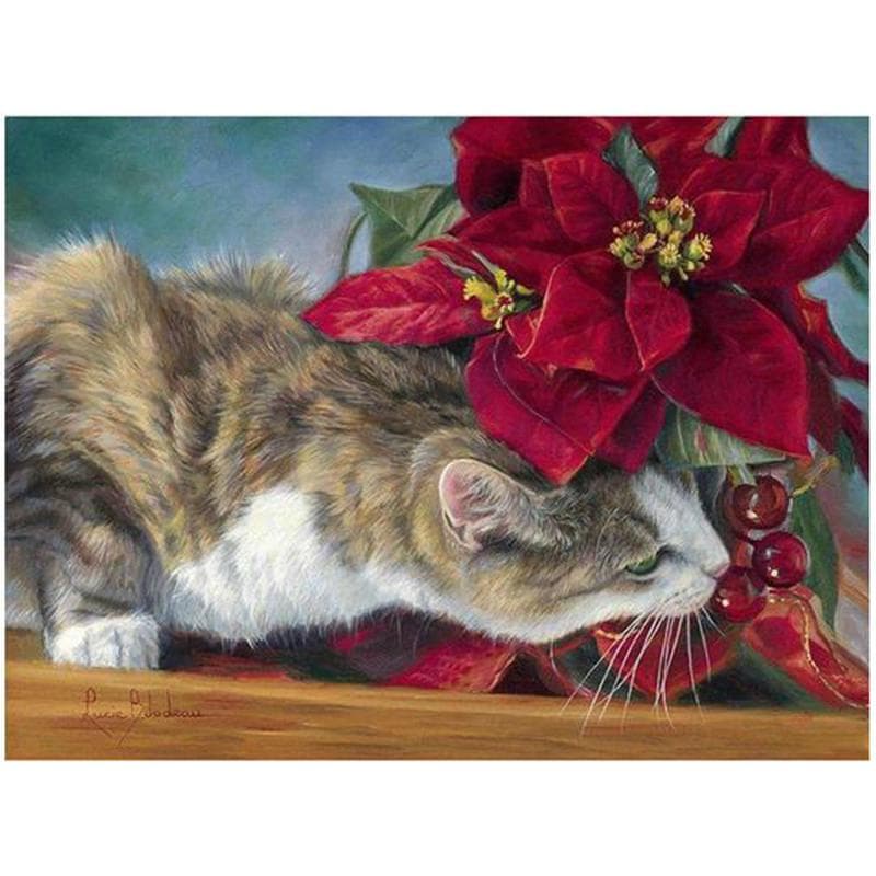 5D DIY Diamond Painting Cute Cat Embroidery Mosaic Cross Stitch Rhinestone Decoration 20X30CM