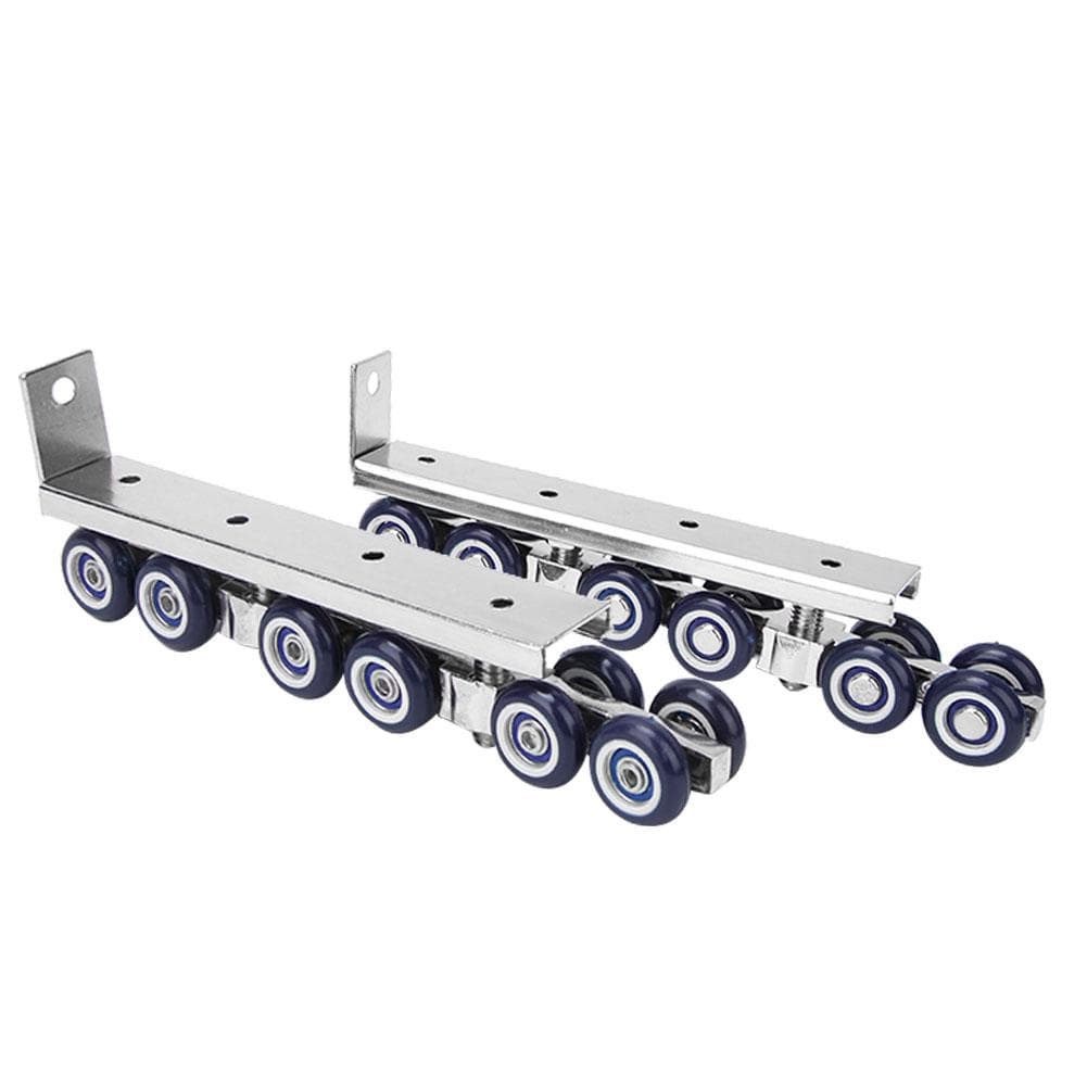 1 Pair 12 Wheels Sliding Door Rollers Hardware Hanging Wheels Silent Rail Wheel