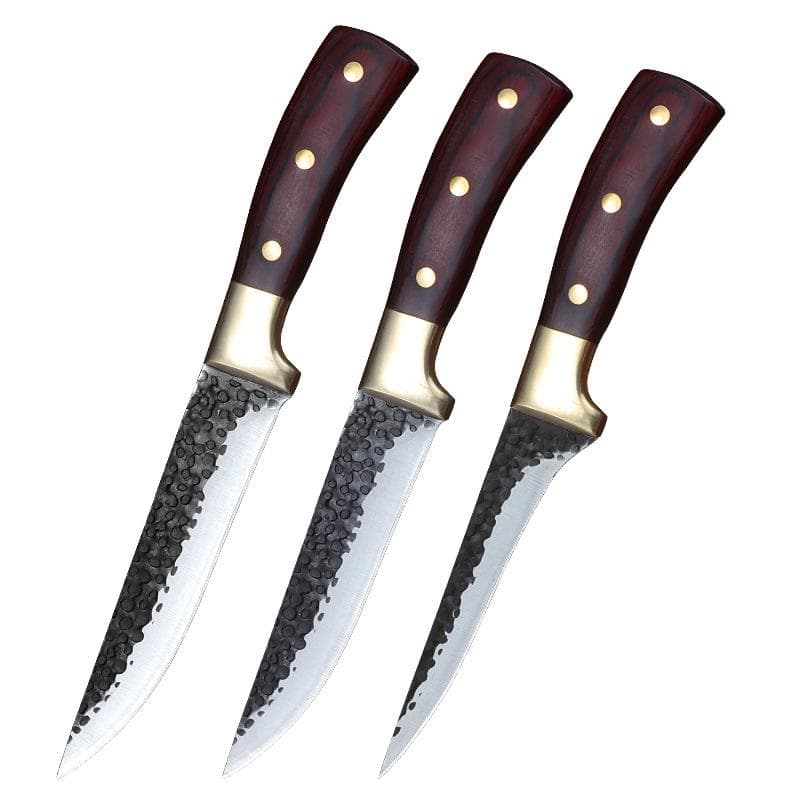 3pcs Forged Sharp Butcher Knife Boning Knife Slicing Knife with Knife Cover Multifunctional Kitchen Knife Set 3pcs