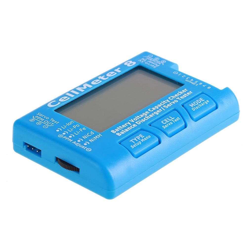 Digital Battery Capacity Checker Battery Voltage Tester LCD Backlight for LiPo Life Li-ion NiMH Nicd blue