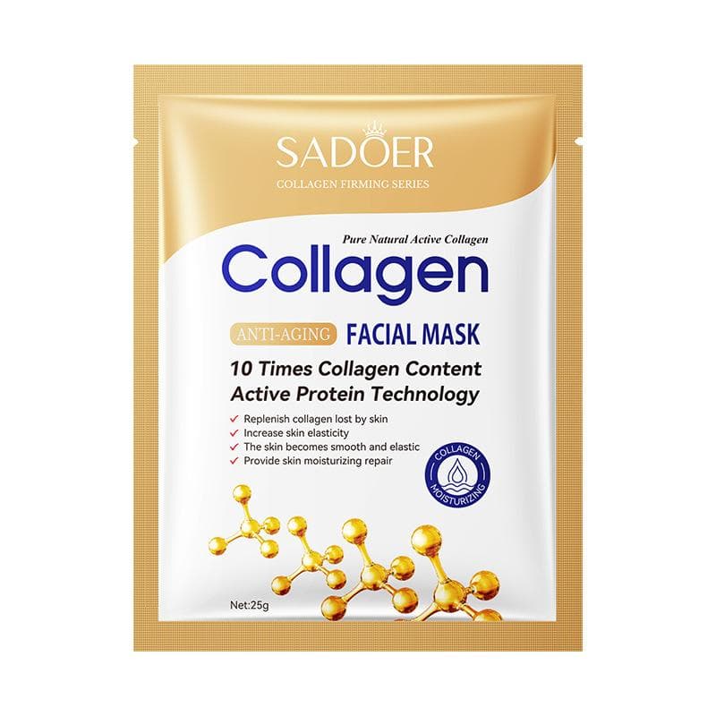 SADOER Collagen Facial Masks with Active Protein Technology - Deep Moisturizing & Firming, 16% Collagen Content for Enhanced Skin Health, Skin Firming 1pc