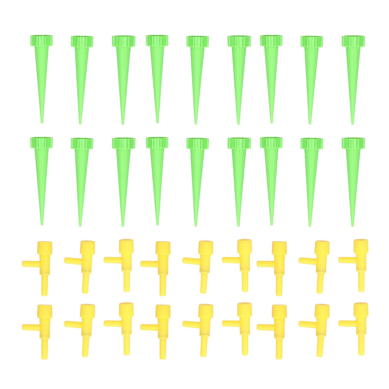 18PCS Self Watering Spikes Automatic Plant Watering Devices with Control Valve SwitchGreen green