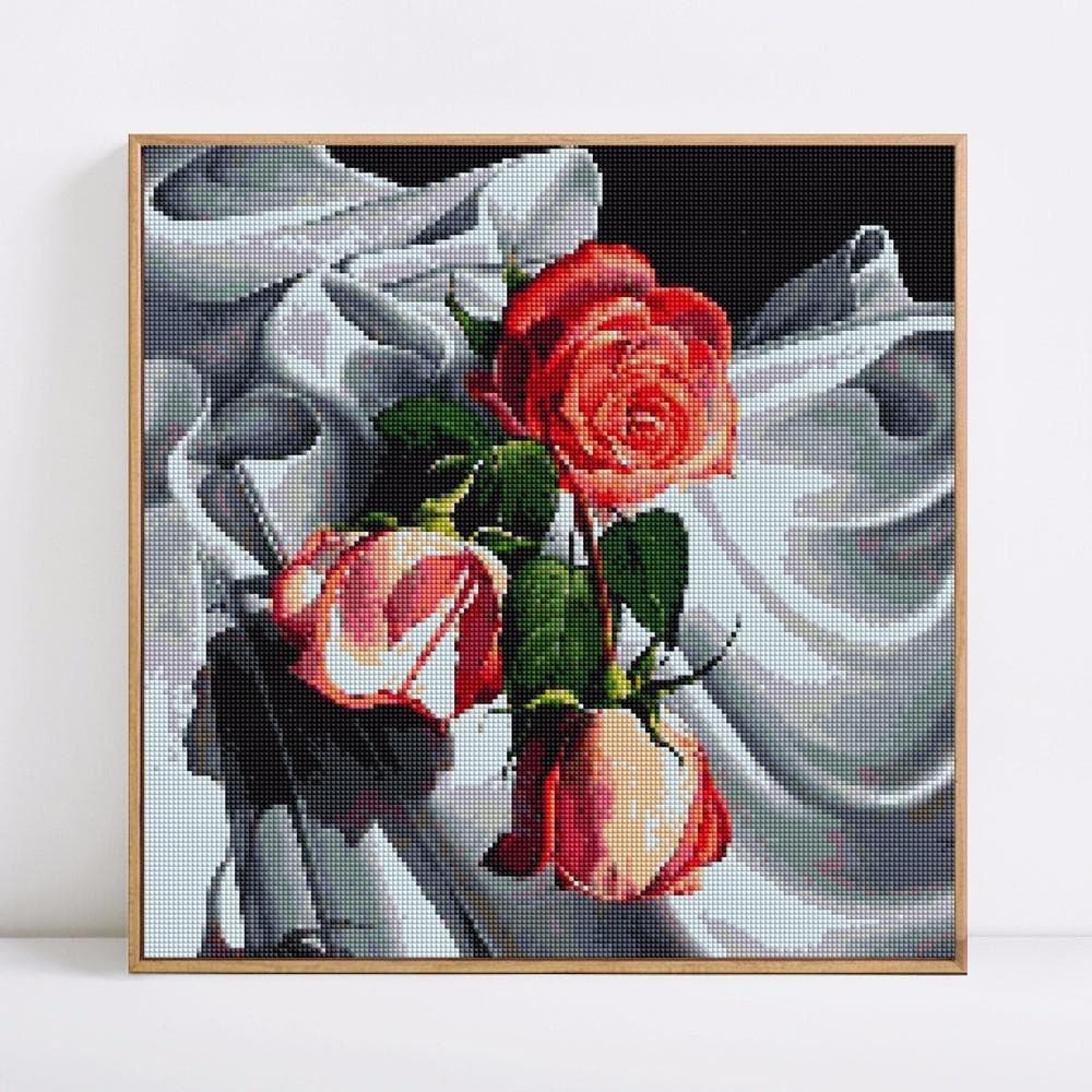 Diamond Embroidery Full Display Flowers Diamond Painting With Round Stones Flower Home Decoration 30x30