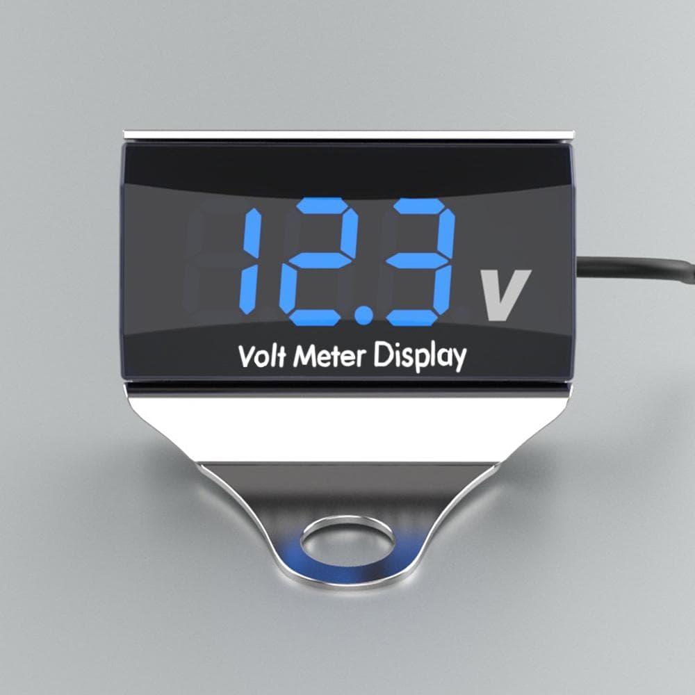 Motorcycle DC 10-150V Digital Voltmeter LED Display Waterproof Voltage Tester Battery Moniter Gauge silver
