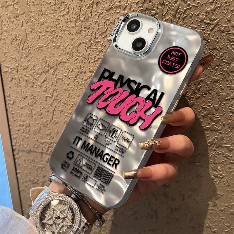 English Letter Label Water Ripple Suitable for Apple 15 Mobile Phone Case 14promax13iPhone16 Apple XS