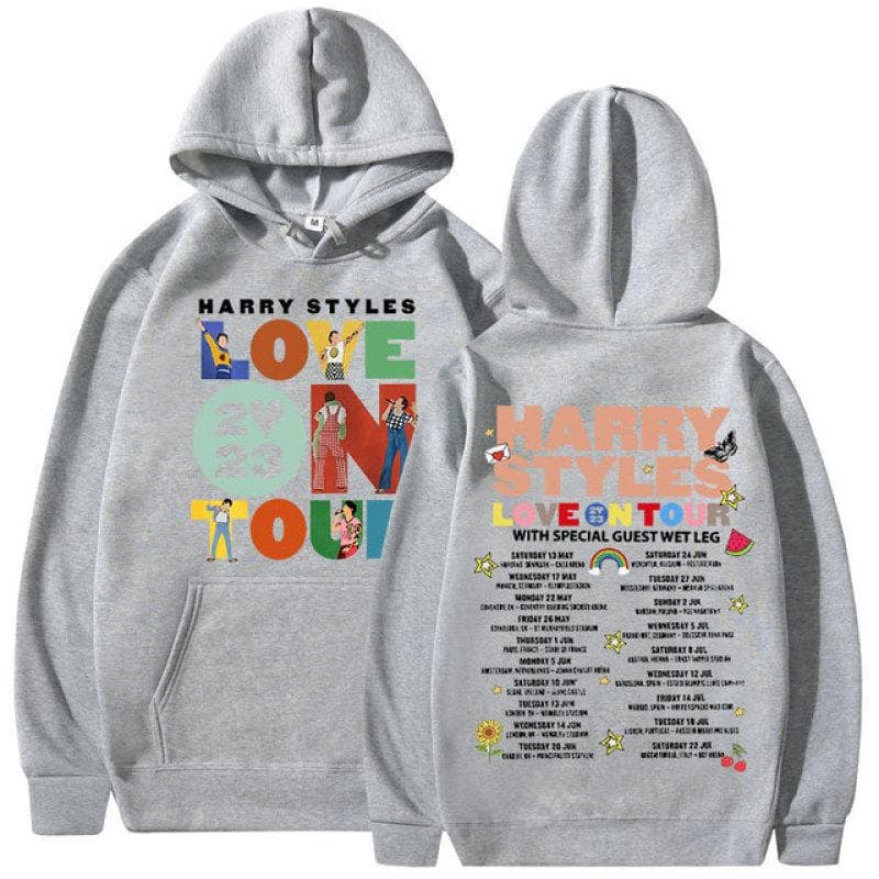 2023 Love on Tour Concert Hoodie Harajuku Hip Hop Oversized Hoodies Unisex Y2k Clothes Long Sleeve Hooded Sweatshirts Streetwear M