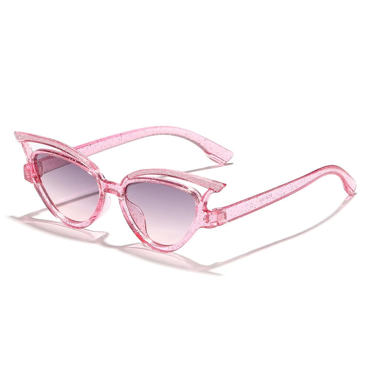 Childrens Candy Color Hollow Out Shiny Cat Eye Sunglasses Fashion Street Shooting Must-Have for Boys Girls