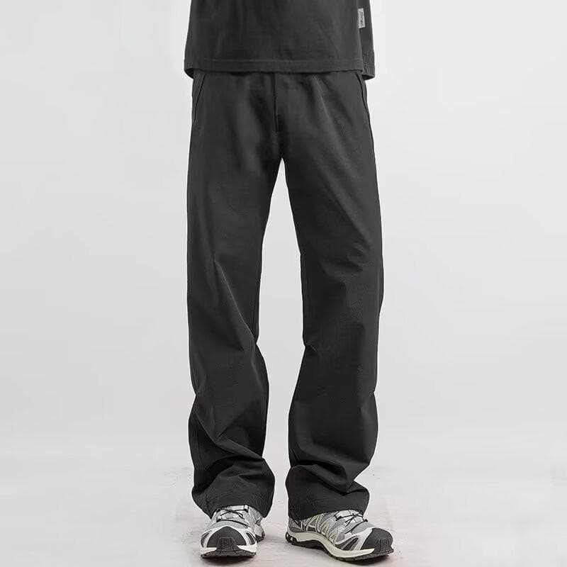 Spring and Summer Men's Pants Casual Pants Straight Functional Trousers Design Sense Niche Sports Black Loose and Versatile Pants 3XL black