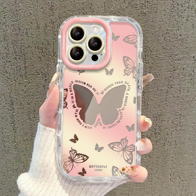 Applicable To Apple 15 Mobile Phone Case Iphone14 Smudge Butterfly 13 Mirror 12pro Transparent Soft Edge Xs/xr Silicone iphone 13