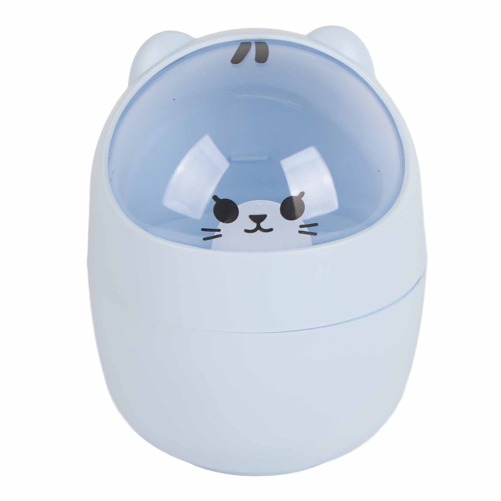 Mini Desktop Trash Can Cute Appearance Large Opening Desk Plastic Garbage Can Detachable Waste blue