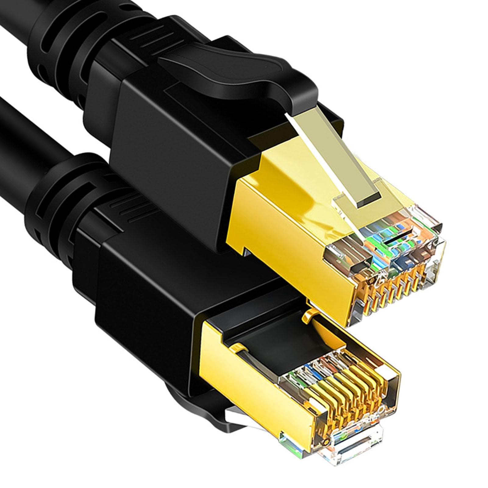 Cat 8 Network Cable 40Gbps High Speed 2000MHz Double Shielded 26AWG Cat 8 Ethernet Cord for Laptop 3meter / 9.8ft