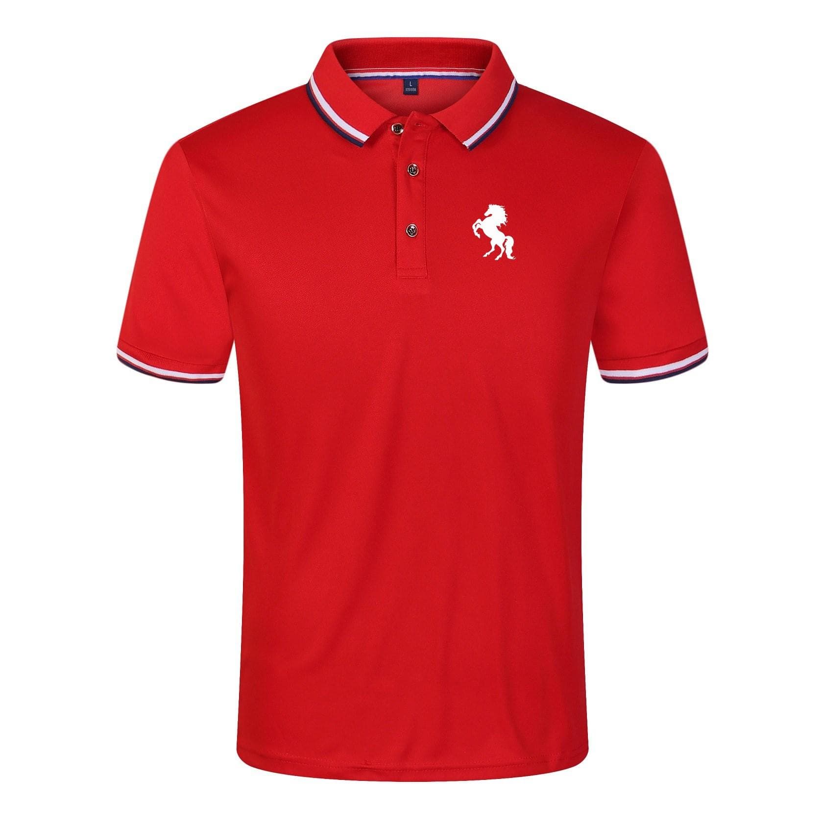 Men's handsome polo shirt L red