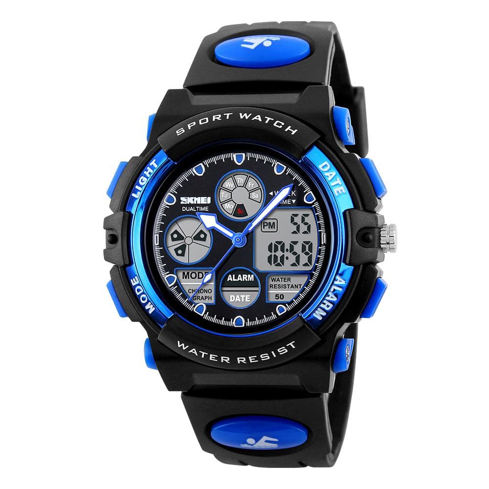 SKMEI 1163 Watches Kids Outdoor Sports Children Watch Digital Quartz Wristwatch for Boys Girls blue