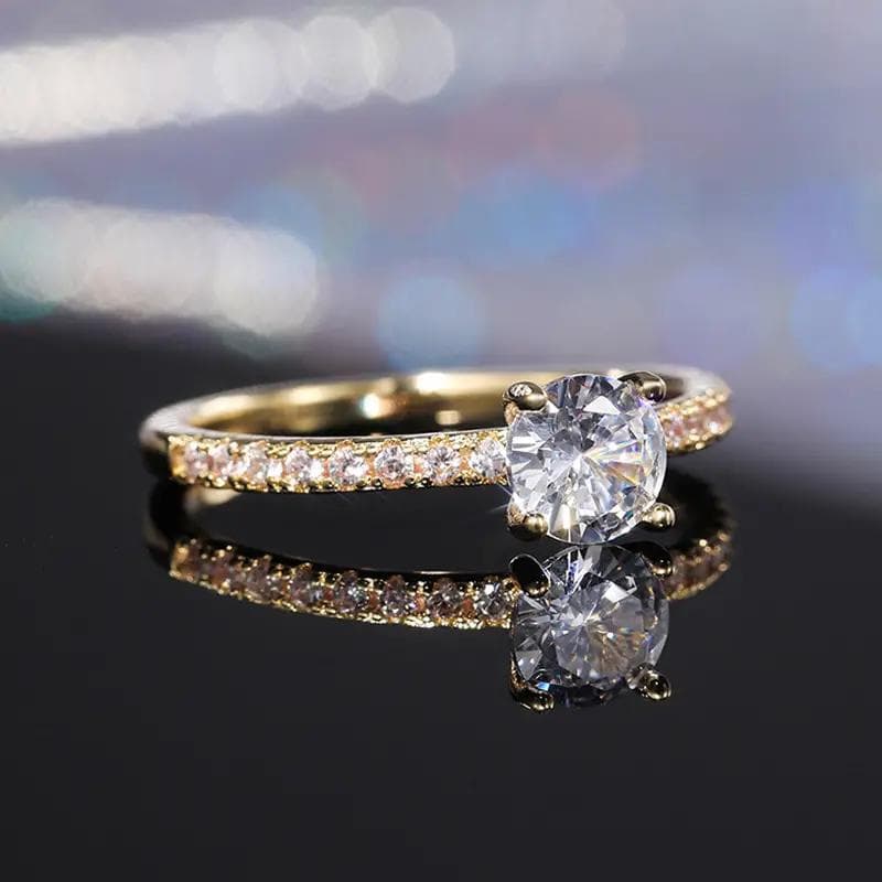 Trendy Claws Design Crystal Zircon Engagement Rings For Women Female Wedding Jewelry Accessories Gift Fashion Women Rings 11 gold