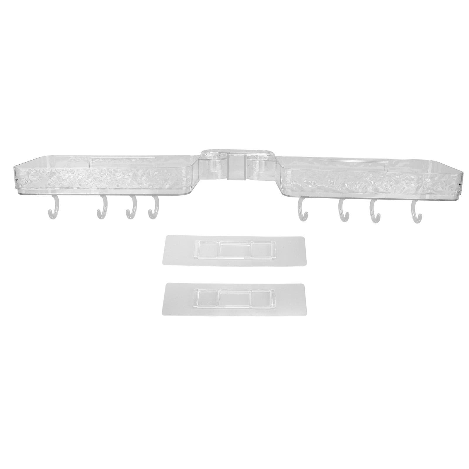 Wall Mounted Sink Caddy Water Resistant Foldable Sturdy Versatile Shower Rack Shelf Organizer for transparent