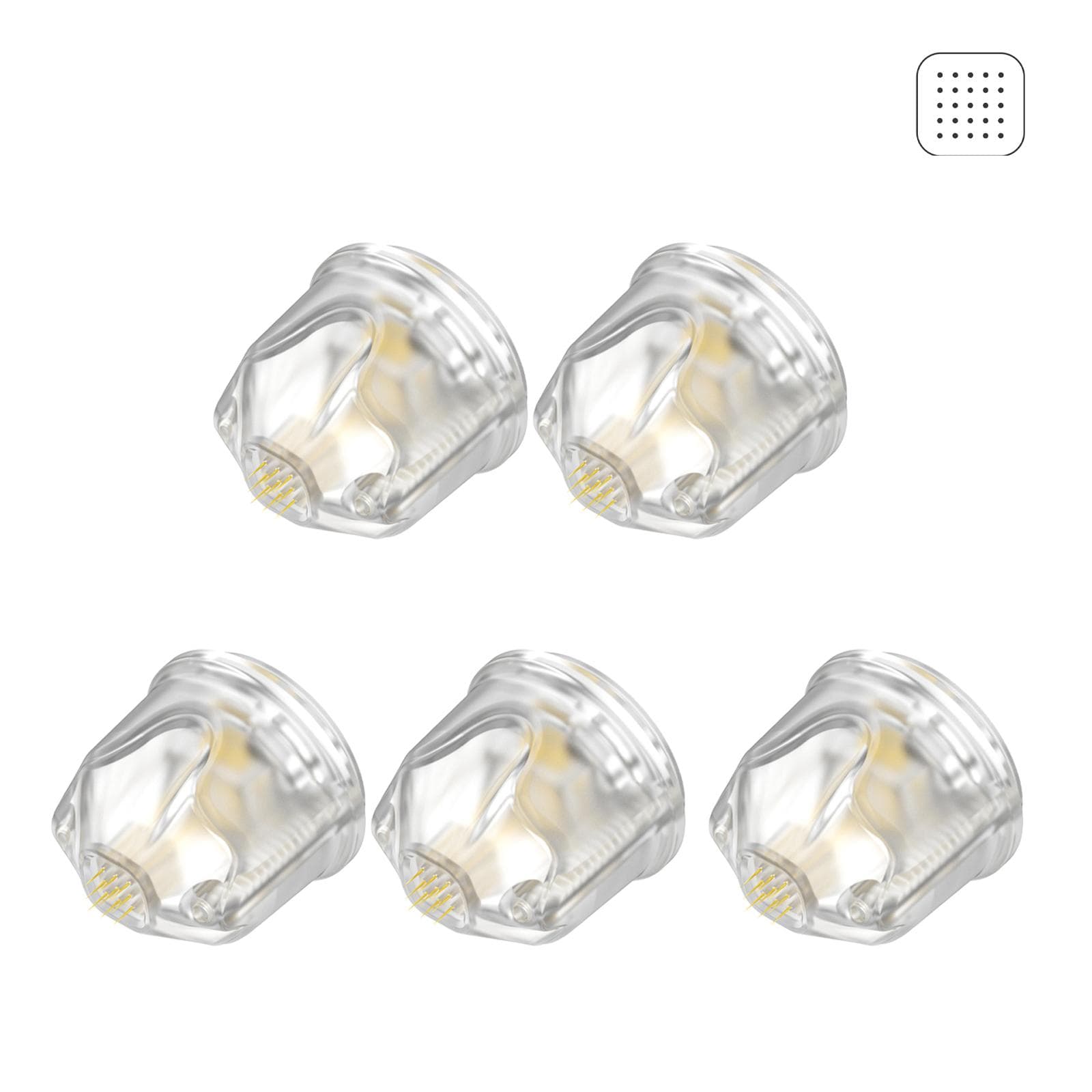 Bio Roller Q2 Replacement Heads Pack of 5 25pin&5pcs transparent