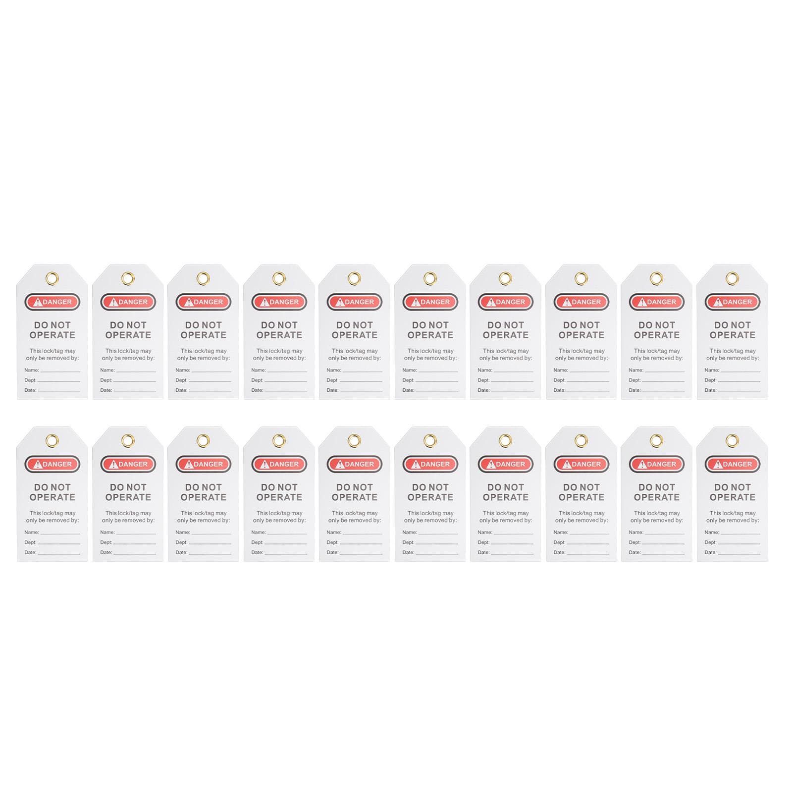 20Pcs Lockout Tagout Tag PVC Plastic Water Resistance Warning Effect Safety Loto Sign for Equipment