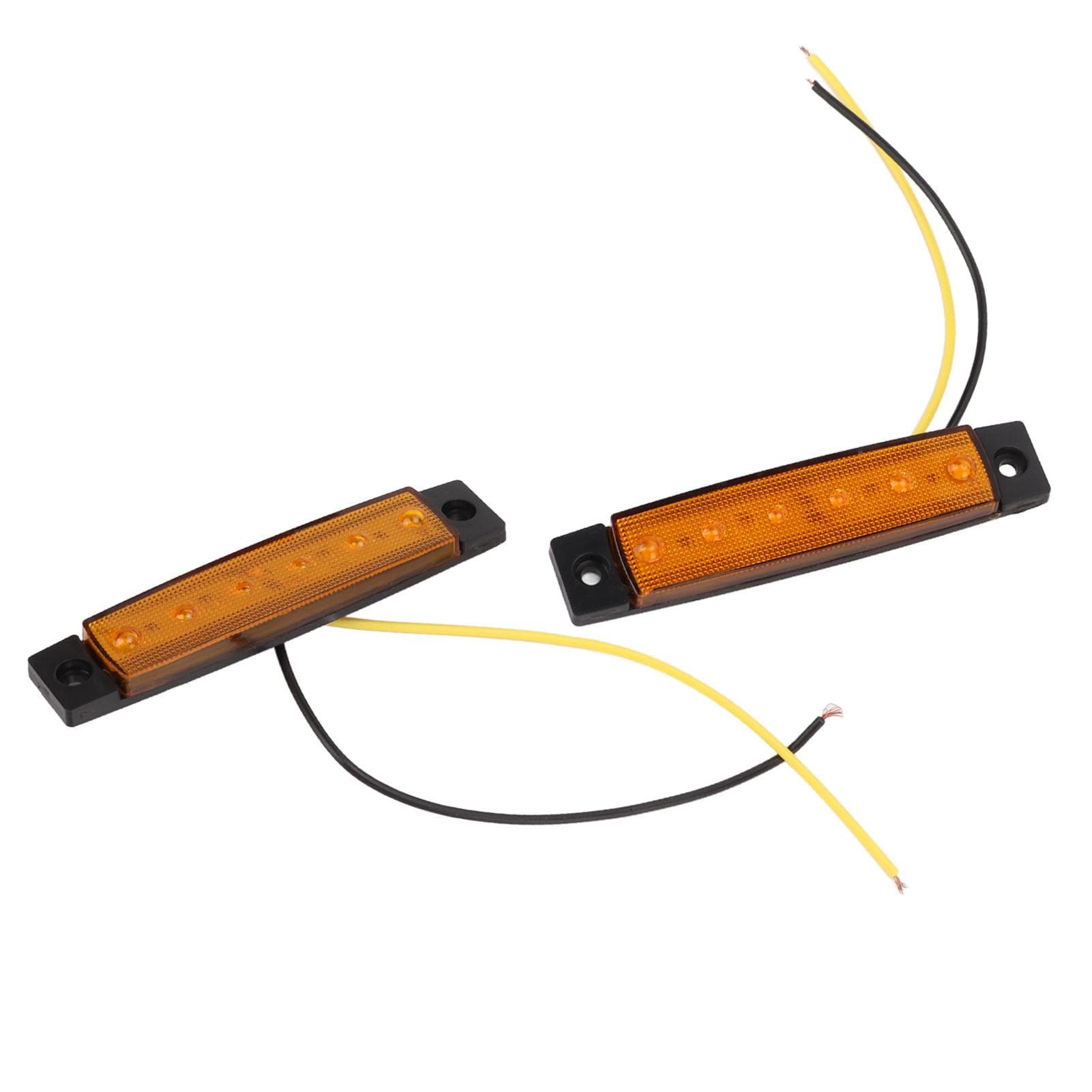 10PCS 6LEDs Side Marker Lights Amber Lighting DC12V IP68 Waterproof Multiple Purpose for Trucks
