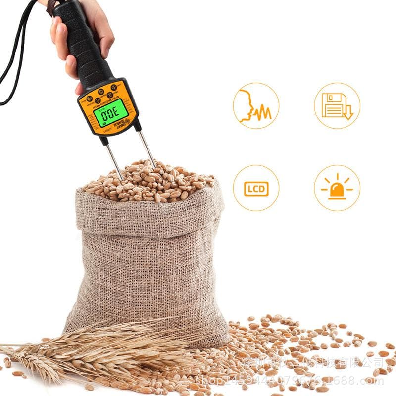Handheld Grain Moisture Meter Robust Accurate Food Carbon Steel Needle Moisture Tester Detector