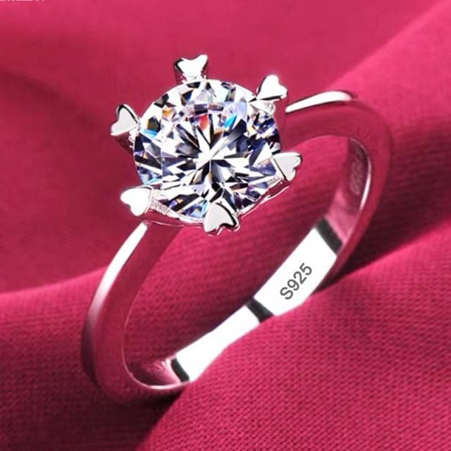 White Gold Rings for Women 2.0ct Round Cut Zirconia Diamond Solitaire Ring Wedding Band Engagement Bridal Jewelry 6