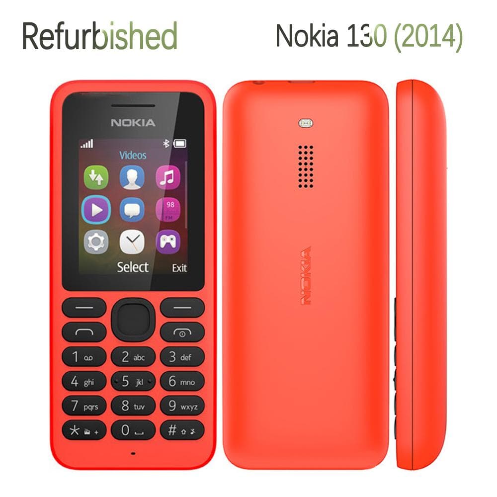 Refurbished Nokia Original Nokia 130 (2014) GSM 900 / 1800 Mobile Phone With 1 SIM Simple Set white