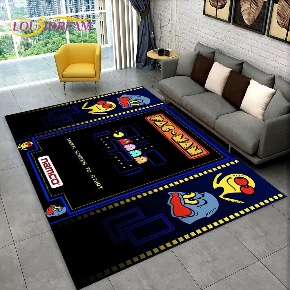 Pacman Retro Classics Game Gamer Area Rug,Carpet Rug for Home Living Room Children Bedroom Sofa Doormat Decor,Non-slip Floor Mat 60cm x 90cm