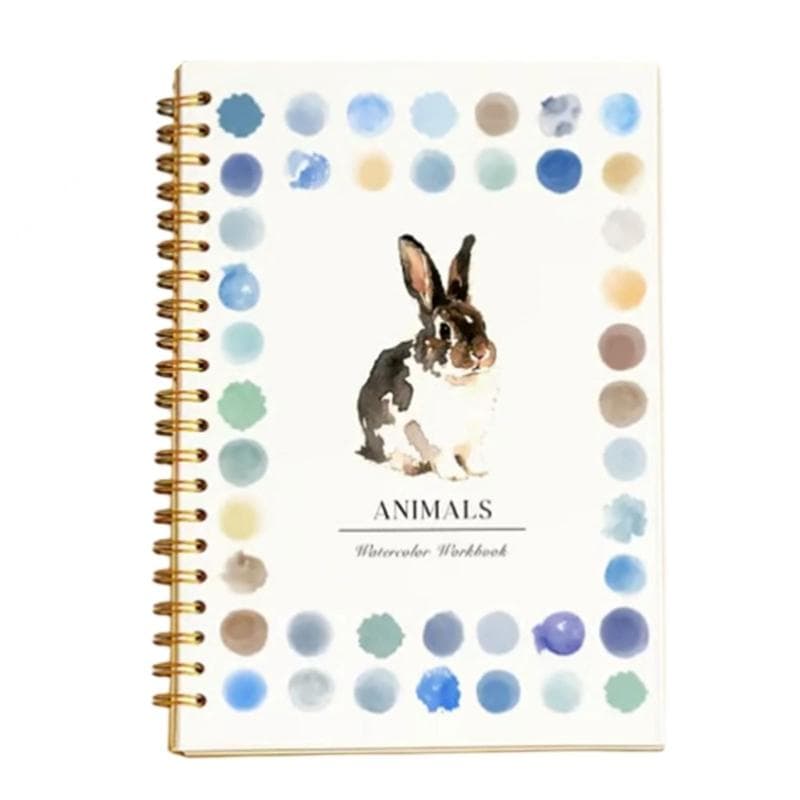 2Pcs Travel Watercolour Workbook 100 Pages Beginner Watercolour Paper Pad with 12 Color Watercolor Paint and Brush 05