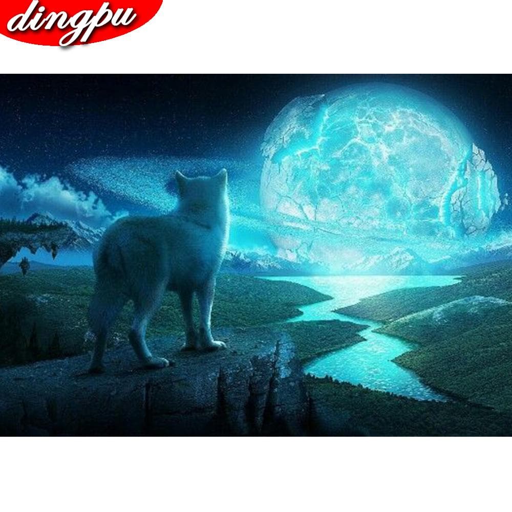 DINGPU 5D Diamond Painting Full Drill Round Diamond Embroidery Landscape Home Decoration Diamond Art 20X30CM