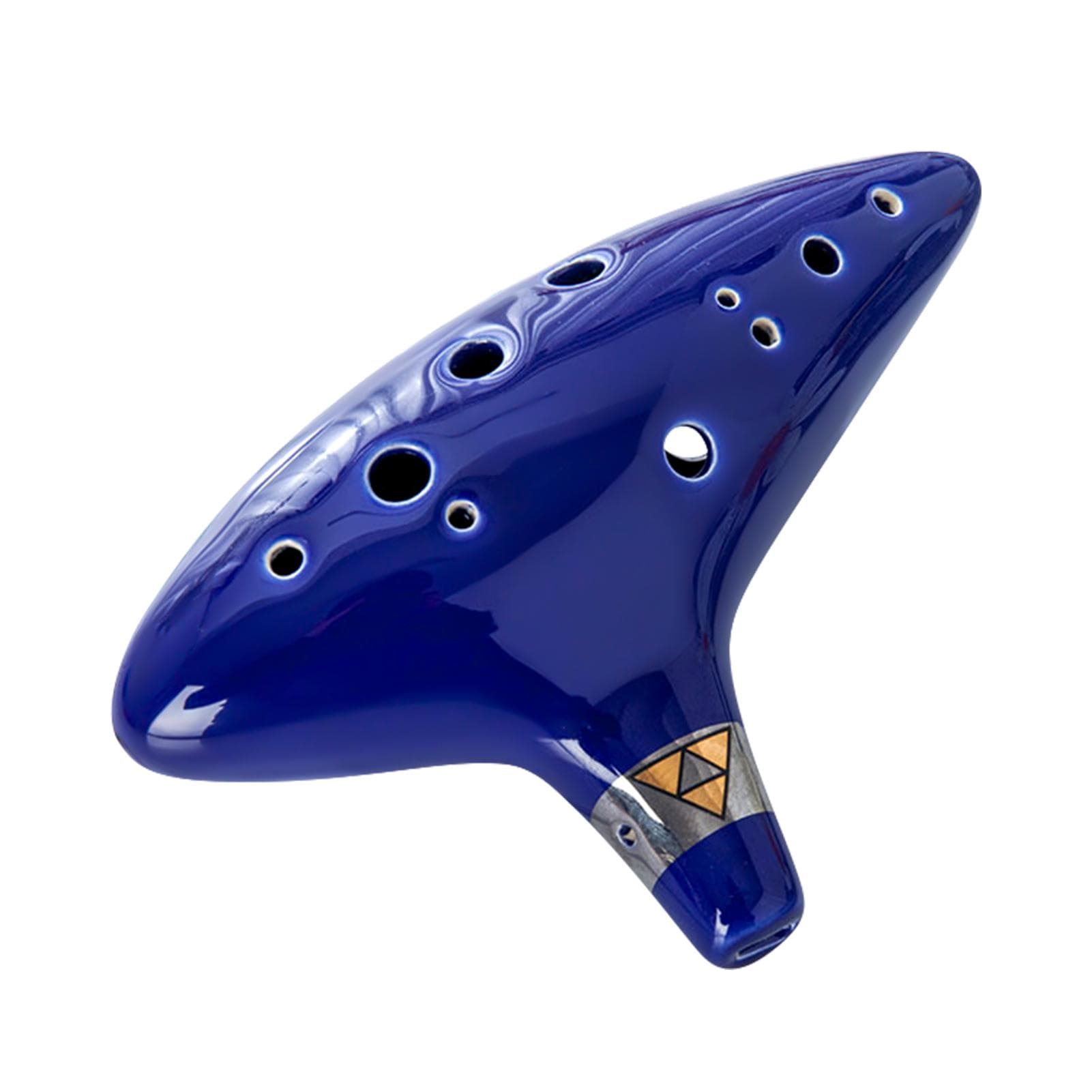 12-hole Alto C Ocarina Portable Musical Instrument with Protective Bag blue
