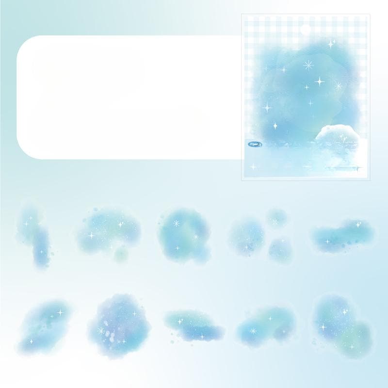 20pcs/lot Watercolor Landscaping Material Collage PET Sticker Floating Stars and Moon Creative DIY Journal Stickers