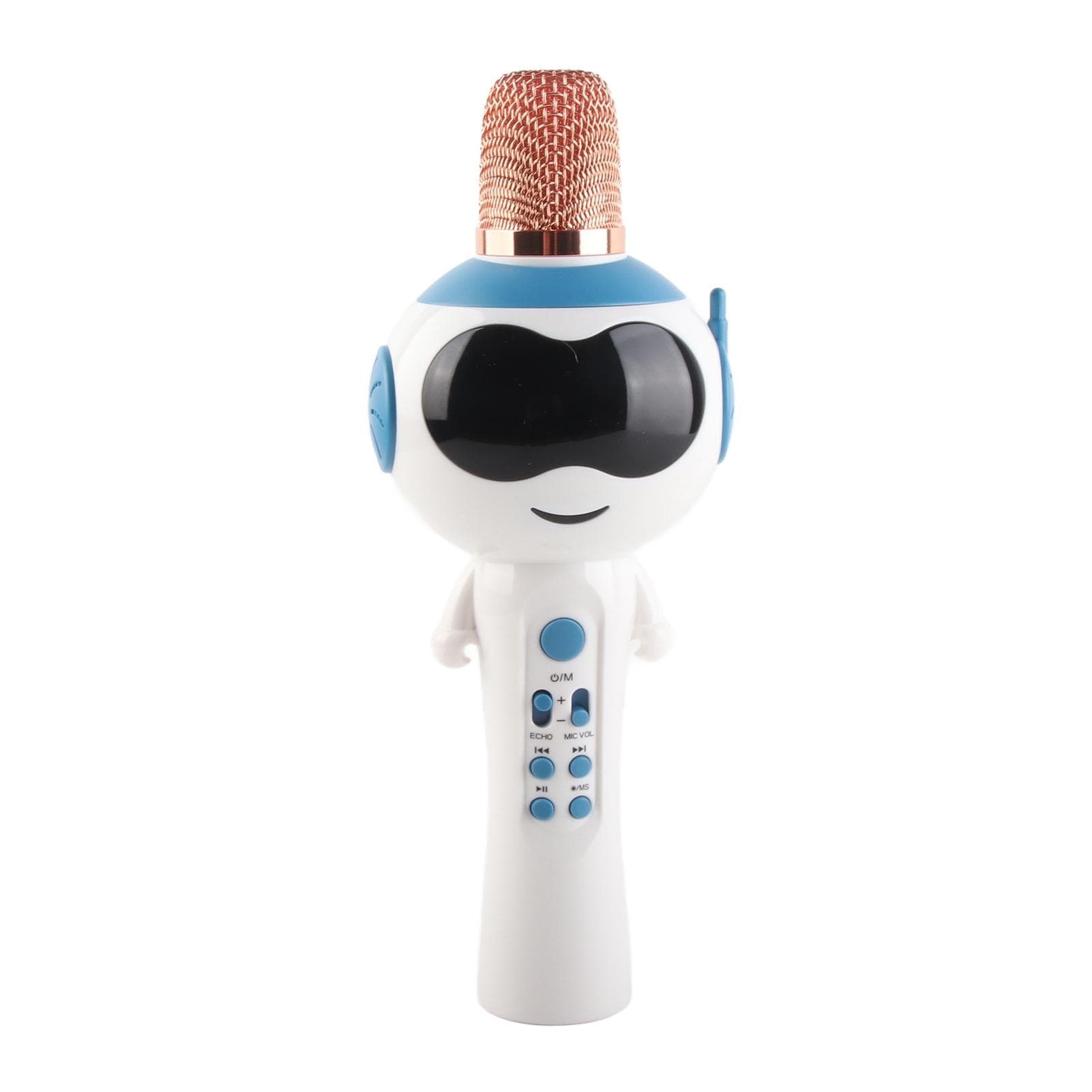 Bluetooth Microphone Children s Wireless Microphone with Sound Mode Intelligent Function Blue